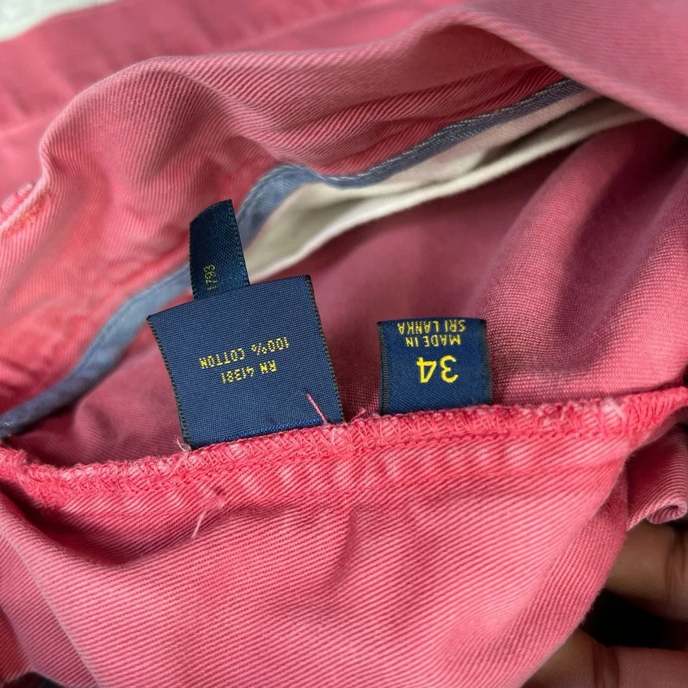 Polo Ralph Lauren Chino Shorts Mens Size 34 Pink Classic Fit 9 Inch Cotton Twill